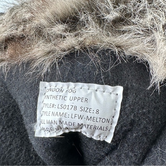 London Fog LFW-Melton winter boot with faux fur trim - Picture 9 of 11